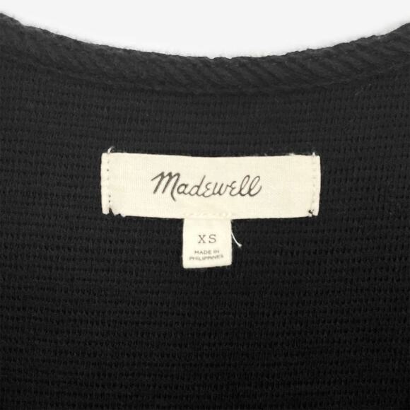 Madewell Balloon Sleeve Mini Dress Extra Small Black Cotton Minimalist Office - Picture 11 of 13